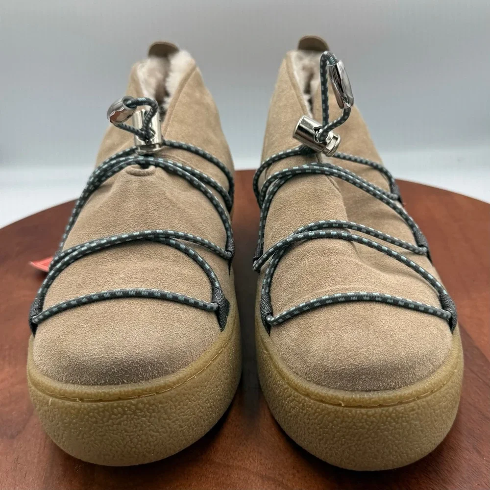 Free People Snowdrop Mico Mukluk Shearling Platform Boots‎ Tan Suede Womens 8